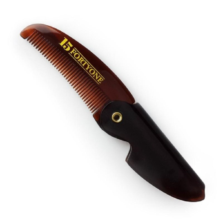 1541 London Sammenleggbar bartekam i lommestørrelse i gruppen HELSE OG SKJØNNHET / Hår & styling / Barbering og trimming / Skjeggkammer og barberkoster hos TP E-commerce Nordic AB (A10186)