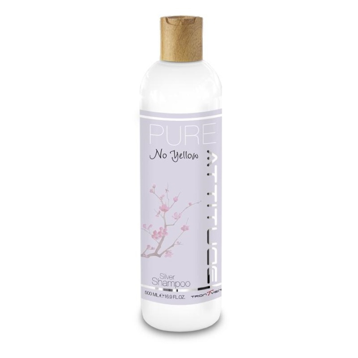 Attitude PURE No Yellow Silver Shampoo 500 ml i gruppen HELSE OG SKJØNNHET / Hår & styling / Hårpleie / Hårfarge / Sølv sjampo hos TP E-commerce Nordic AB (A10352)
