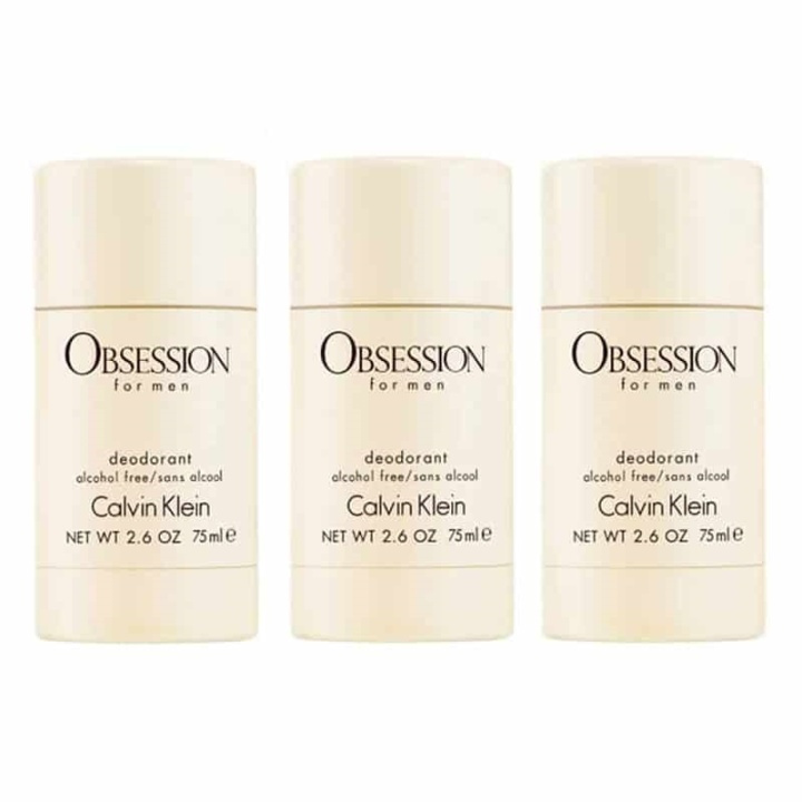 3-pack Calvin Klein Obsession For Men Deostick 75ml i gruppen HELSE OG SKJØNNHET / Duft og parfyme / Deodorant / Deo for han hos TP E-commerce Nordic AB (A10567)