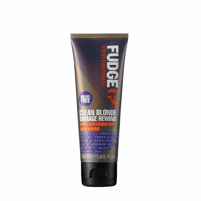 Fudge Clean Blonde Damage Rewind Violet Shampoo 50ml i gruppen HELSE OG SKJØNNHET / Hår & styling / Hårpleie / Sjampo hos TP E-commerce Nordic AB (A10919)