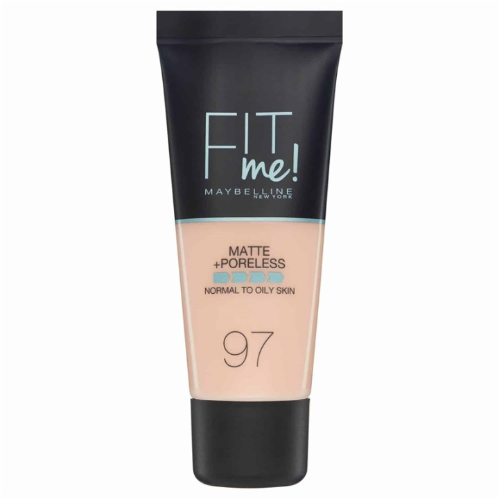 Maybelline Fit Me Matte + Poreless Foundation - 097 Natural Porcelain i gruppen HELSE OG SKJØNNHET / Makeup / Makeup ansikt / Foundation hos TP E-commerce Nordic AB (A12134)