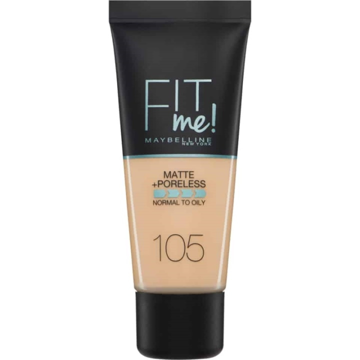 Maybelline Fit Me Matte + Poreless Foundation - 105 Natural Ivory i gruppen HELSE OG SKJØNNHET / Makeup / Makeup ansikt / Foundation hos TP E-commerce Nordic AB (A12136)