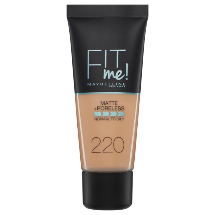 Maybelline Fit Me Matte + Poreless Foundation - 220 Natural Beige i gruppen HELSE OG SKJØNNHET / Makeup / Makeup ansikt / Foundation hos TP E-commerce Nordic AB (A12138)