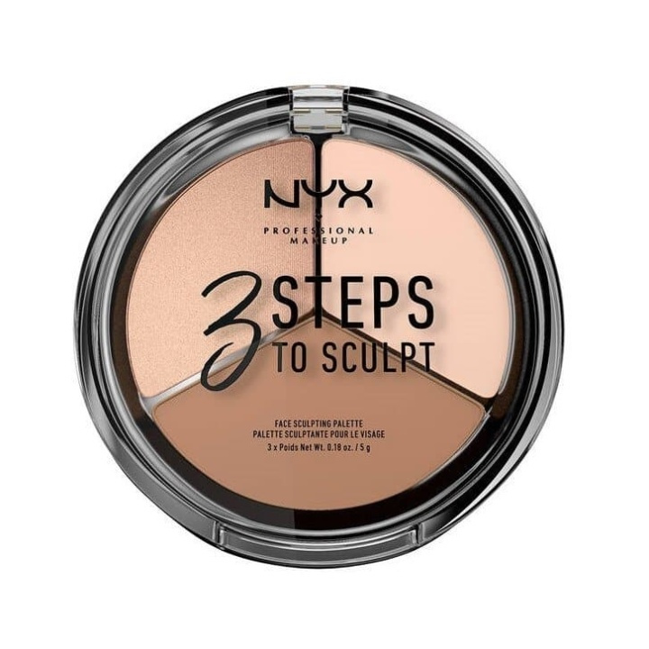 NYX PROF. MAKEUP 3 Steps To Sculpt Face Sculpting Palette - Fair i gruppen HELSE OG SKJØNNHET / Makeup / Makeup ansikt / Contour/Highlight hos TP E-commerce Nordic AB (A12364)