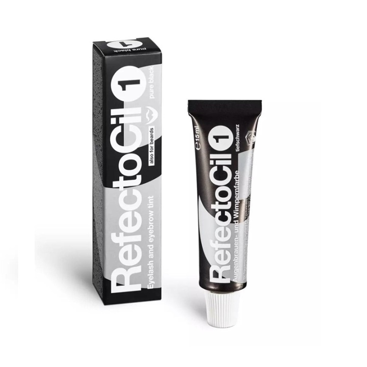 RefectoCil Øyenvippe- og øyenbrynfarge Pure Black No. 1 - 15 ml i gruppen HELSE OG SKJØNNHET / Makeup / Øyne og øyebryn / Mascara hos TP E-commerce Nordic AB (A12840)