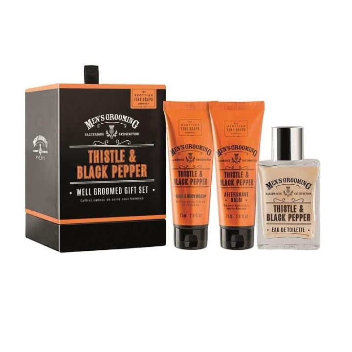 Gavesett Scottish Fine Soaps Thistle & Black Pepper Well Groomed Gavesett i gruppen HELSE OG SKJØNNHET / Gavesett / Gavesett for ham hos TP E-commerce Nordic AB (A13052)
