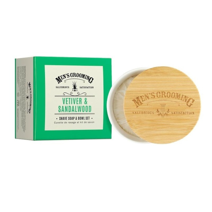 Scottish Fine Soaps Vetiver & Sandalwood Shave Soap & Bowl Set 100g i gruppen HELSE OG SKJØNNHET / Gavesett / Gavesett for ham hos TP E-commerce Nordic AB (A13083)