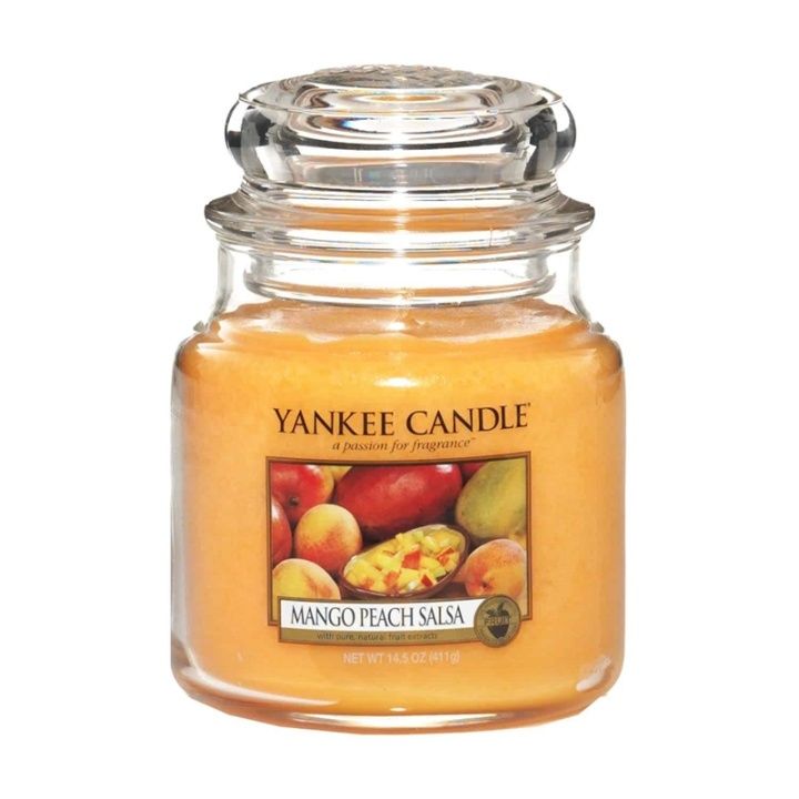 Yankee Candle Classic Medium Jar Mango Peach Salsa 411g i gruppen HELSE OG SKJØNNHET / Duft og parfyme / Andre dufter / Duftlys hos TP E-commerce Nordic AB (A13285)