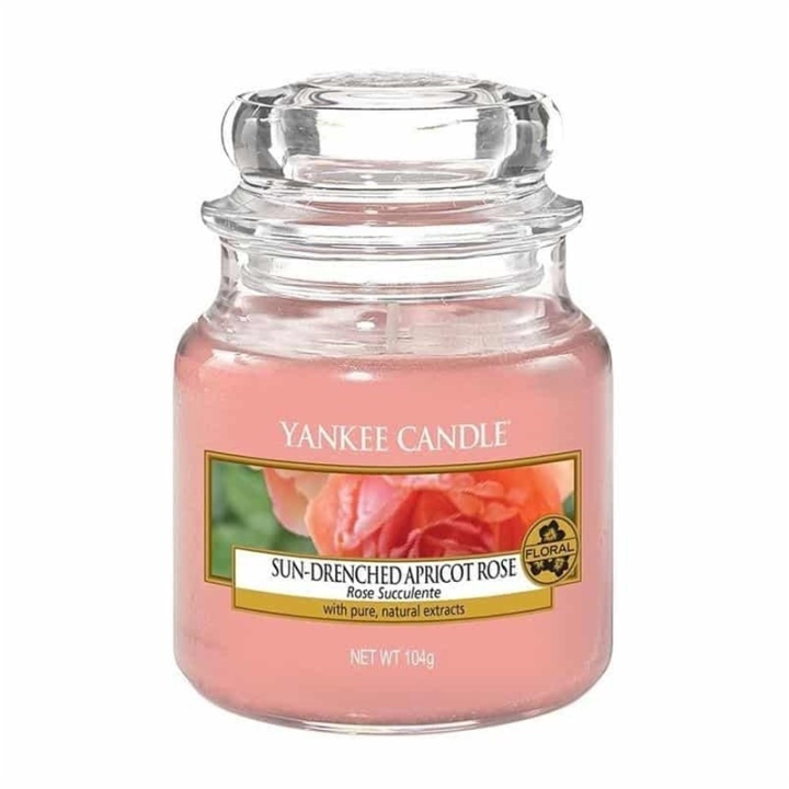 Yankee Candle Classic Small Jar Sun-Drenched Apricot Rose 104g i gruppen HELSE OG SKJØNNHET / Duft og parfyme / Andre dufter / Duftlys hos TP E-commerce Nordic AB (A13319)