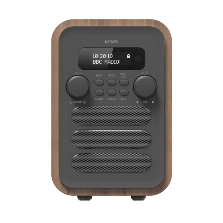 Denver FM/DAB+ Radio Bluetooth Trä/gr i gruppen Elektronikk / Lyd & Bilde / Hjemmekino, HiFi og bærbar / Radio & Vekkerklokker / Radio hos TP E-commerce Nordic AB (A13713)