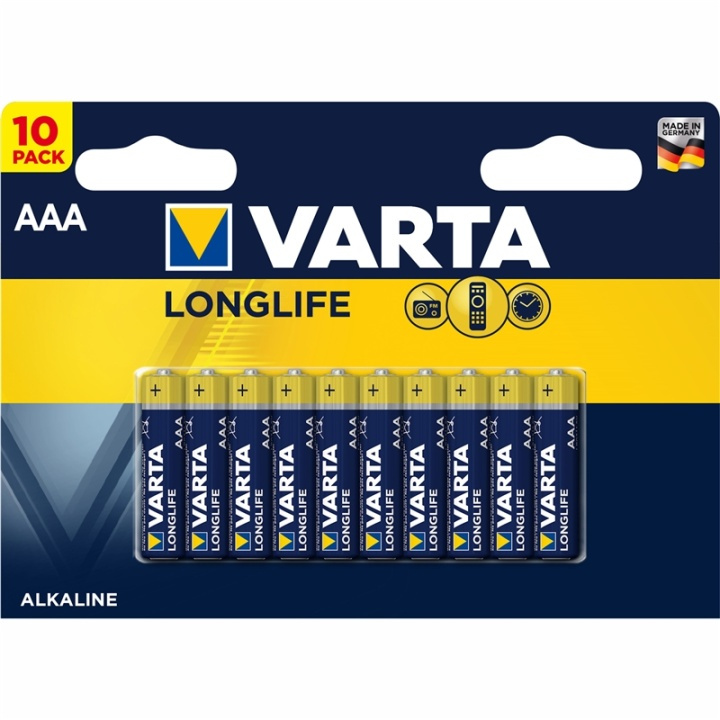 Varta Longlife AAA / LR03-batteri 10 stk i gruppen Elektronikk / Batterier & Ladere / Batterier / AAA hos TP E-commerce Nordic AB (A13901)