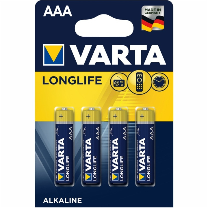 Varta Longlife AAA / LR03-batteri 4-pakning i gruppen Elektronikk / Batterier & Ladere / Batterier / AAA hos TP E-commerce Nordic AB (A13903)
