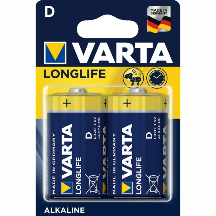 Varta Longlife D / LR20 Batteri 2-pa i gruppen Elektronikk / Batterier & Ladere / Batterier / Andre hos TP E-commerce Nordic AB (A13905)