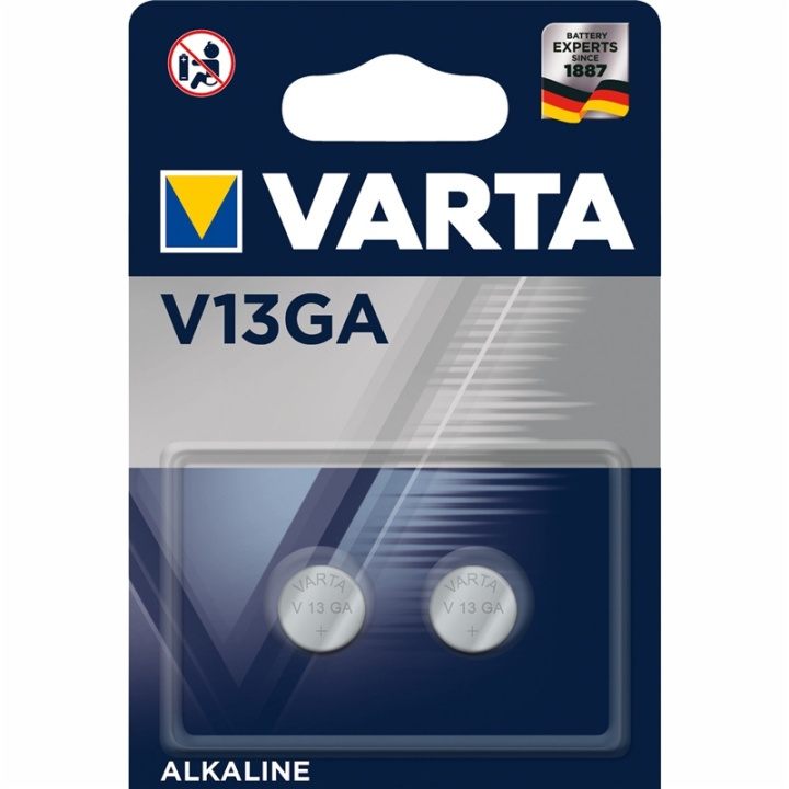Varta V13GA / LR44 1,5 V batteri 2-pk i gruppen Elektronikk / Batterier & Ladere / Batterier / knappcelle hos TP E-commerce Nordic AB (A13913)