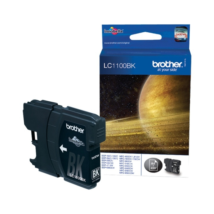 Brother LC-1100BK Black Ink Cartridge bläckpatroner 1 styck Original Svart i gruppen Datautstyr / Skrivere og tilbehør / Blekk og toner / Blekkpatroner / Brother hos TP E-commerce Nordic AB (A13958)