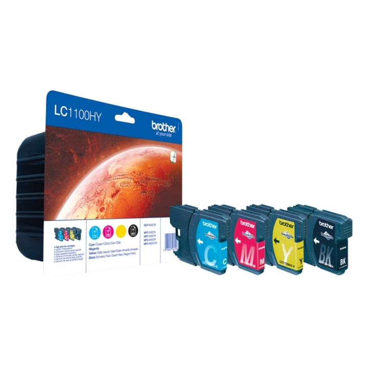 Brother LC-1100HY blekkpatroner Original svart, cyan, magenta, gul i gruppen Datautstyr / Skrivere og tilbehør / Blekk og toner / Blekkpatroner / Brother hos TP E-commerce Nordic AB (A13959)