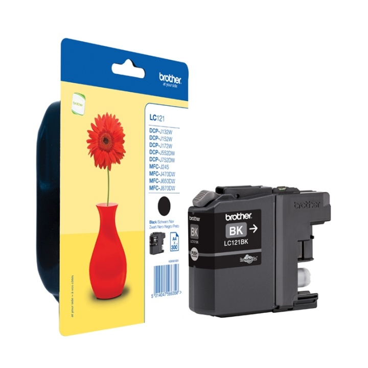 Brother LC-121BK blekkpatroner Original svart i gruppen Datautstyr / Skrivere og tilbehør / Blekk og toner / Blekkpatroner / Brother hos TP E-commerce Nordic AB (A13963)