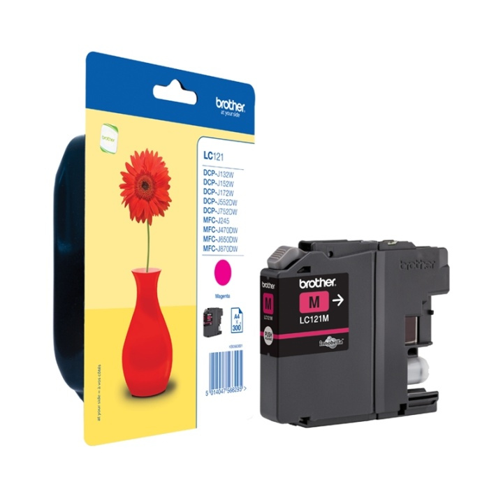 Brother LC-121M blekkpatroner 1 stk Original Magenta i gruppen Datautstyr / Skrivere og tilbehør / Blekk og toner / Blekkpatroner / Brother hos TP E-commerce Nordic AB (A13965)