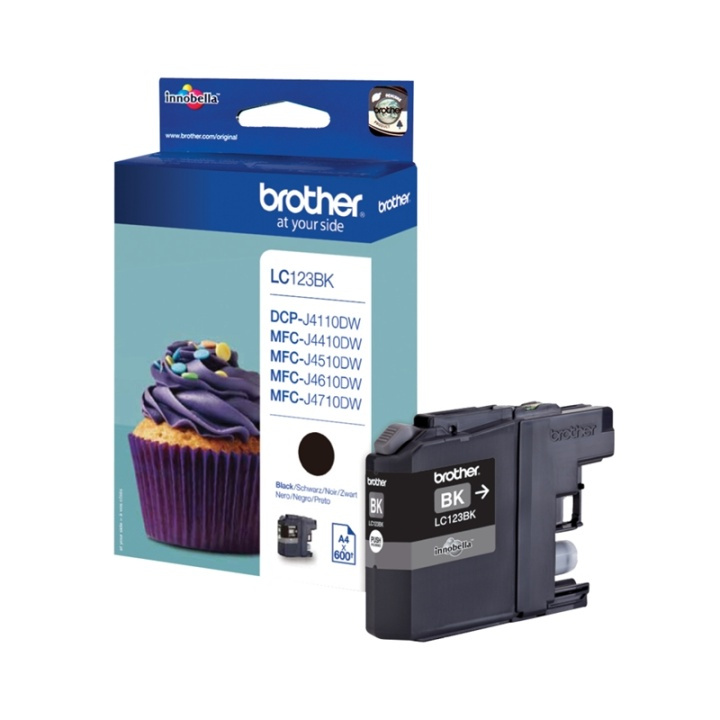 Brother LC-123BK blekkpatroner 1 stk. originale blekkpatroner med høy (XL) kapasitet i svart i gruppen Datautstyr / Skrivere og tilbehør / Blekk og toner / Blekkpatroner / Brother hos TP E-commerce Nordic AB (A13969)