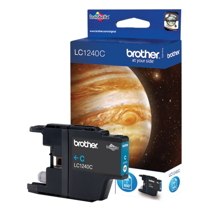 Brother LC-1240C blekkpatroner 1 stk Original Cyan i gruppen Datautstyr / Skrivere og tilbehør / Blekk og toner / Blekkpatroner / Brother hos TP E-commerce Nordic AB (A13975)