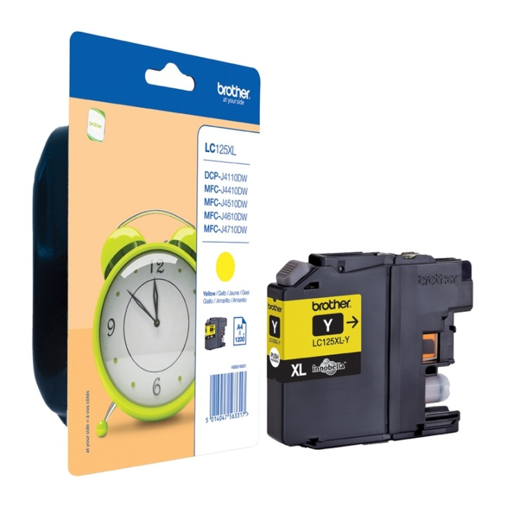 Brother LC-125XLY blekkpatroner 1 stk Original Extra (Super) blekkpatroner med høy kapasitet Gu i gruppen Datautstyr / Skrivere og tilbehør / Blekk og toner / Blekkpatroner / Brother hos TP E-commerce Nordic AB (A13980)