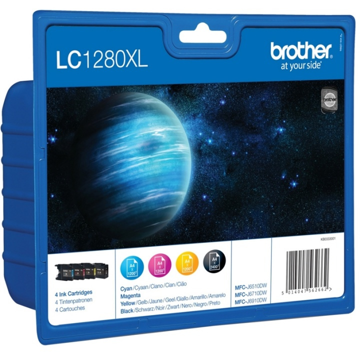 Brother LC-1280XLVALBPDR blekkpatroner 4 stk Original blekkpatroner med høy (XL) kapasitet Svar i gruppen Datautstyr / Skrivere og tilbehør / Blekk og toner / Blekkpatroner / Brother hos TP E-commerce Nordic AB (A13983)
