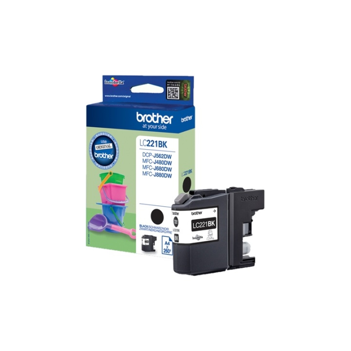 Brother LC-221BK blekkpatroner 1 stk Original svart i gruppen Datautstyr / Skrivere og tilbehør / Blekk og toner / Blekkpatroner / Brother hos TP E-commerce Nordic AB (A13988)