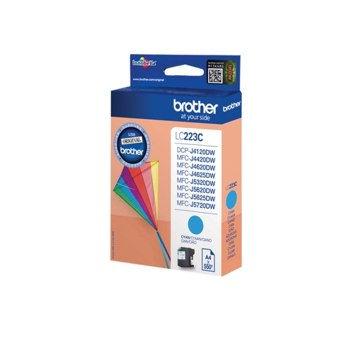Brother LC-223C blekkpatroner 1 stk Original Cyan i gruppen Datautstyr / Skrivere og tilbehør / Blekk og toner / Blekkpatroner / Brother hos TP E-commerce Nordic AB (A13994)