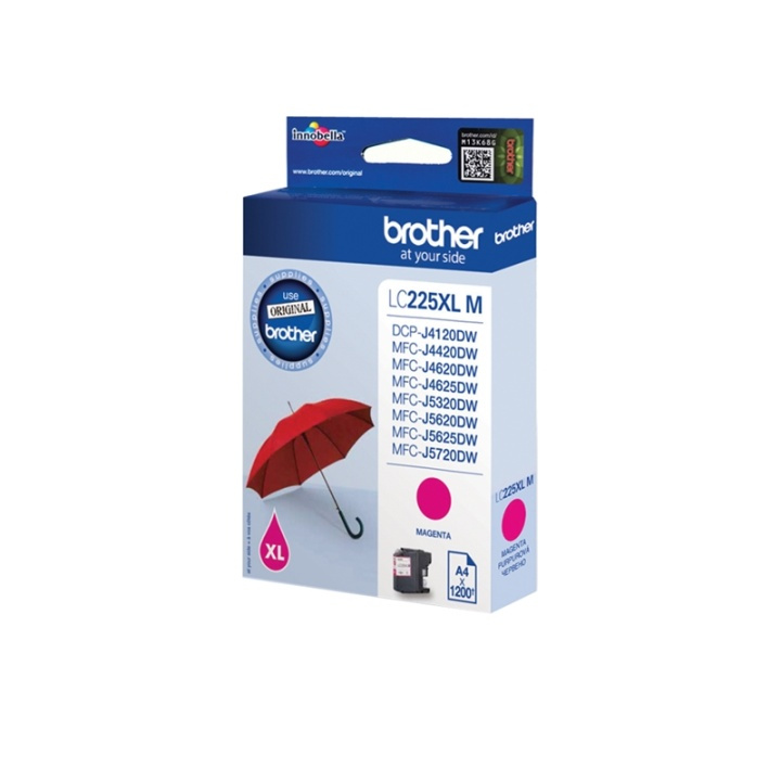 Brother LC-225XLM blekkpatroner 1 stk Original Magenta i gruppen Datautstyr / Skrivere og tilbehør / Blekk og toner / Blekkpatroner / Brother hos TP E-commerce Nordic AB (A13998)