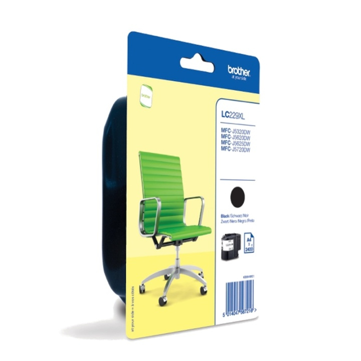 Brother LC-229XLBK blekkpatroner 1 stk Original svart i gruppen Datautstyr / Skrivere og tilbehør / Blekk og toner / Blekkpatroner / Brother hos TP E-commerce Nordic AB (A14003)
