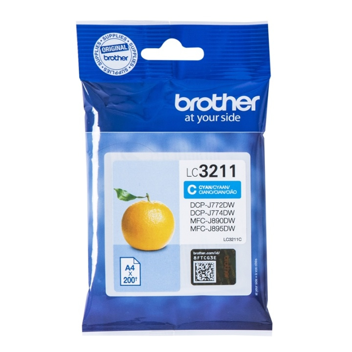 Brother LC-3211C blekkpatroner Original Standard Yield Cyan i gruppen Datautstyr / Skrivere og tilbehør / Blekk og toner / Blekkpatroner / Brother hos TP E-commerce Nordic AB (A14008)