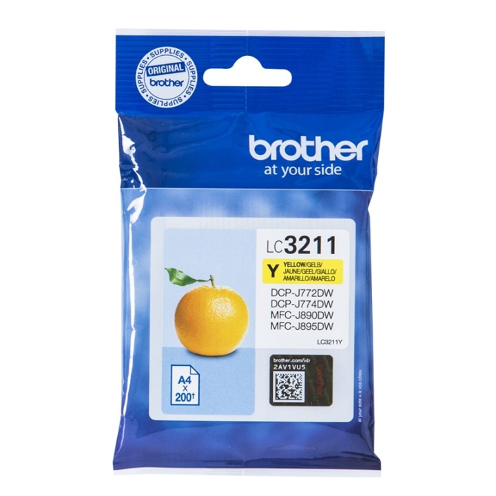 Brother LC-3211Y bläckpatroner Original Standardavkastning Gul i gruppen Datautstyr / Skrivere og tilbehør / Blekk og toner / Blekkpatroner / Brother hos TP E-commerce Nordic AB (A14010)