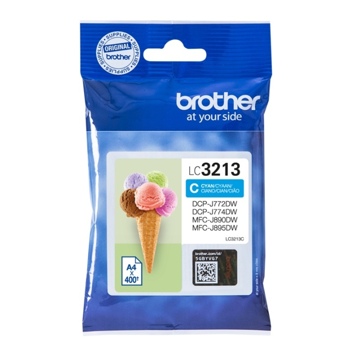 Brother LC-3213C blekkpatroner Original Cyan med høy (XL) kapasitet i gruppen Datautstyr / Skrivere og tilbehør / Blekk og toner / Blekkpatroner / Brother hos TP E-commerce Nordic AB (A14013)