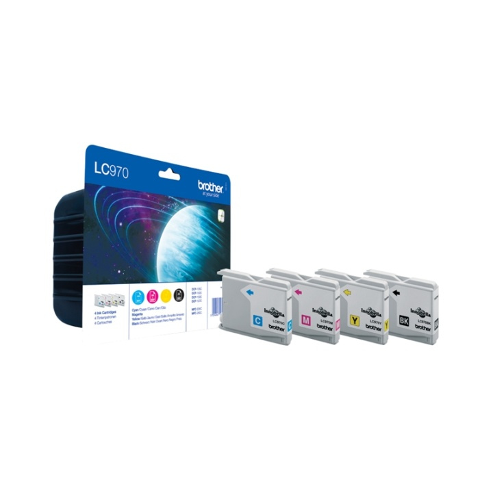 Brother LC-970 Value Pack bläckpatroner Original Svart, Cyan, Magenta, Gul i gruppen Datautstyr / Skrivere og tilbehør / Blekk og toner / Blekkpatroner / Brother hos TP E-commerce Nordic AB (A14033)