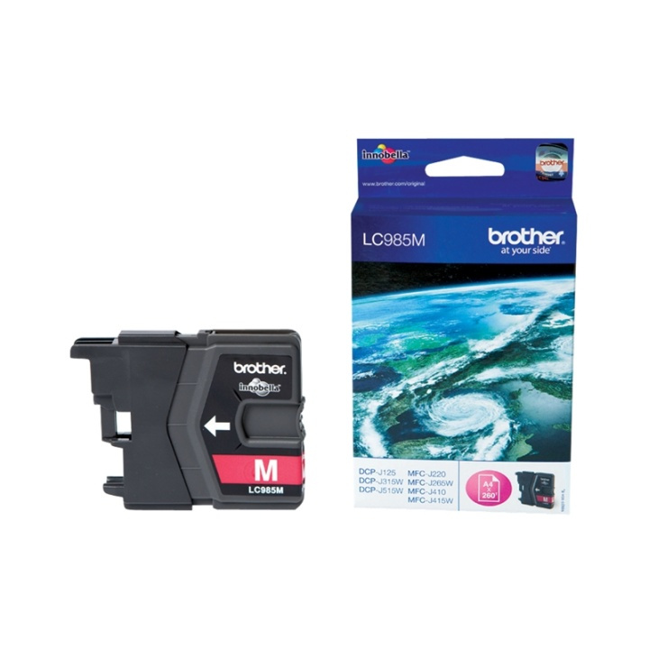 Brother LC985M blekkpatroner 1 stk Original Magenta i gruppen Datautstyr / Skrivere og tilbehør / Blekk og toner / Blekkpatroner / Brother hos TP E-commerce Nordic AB (A14046)