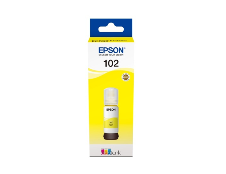 Epson 102 EcoTank Yellow blekkflaske i gruppen Datautstyr / Skrivere og tilbehør / Blekk og toner / Blekkpatroner / Epson hos TP E-commerce Nordic AB (A14054)
