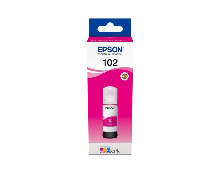 Epson 102 EcoTank Magenta blekkflaske i gruppen Datautstyr / Skrivere og tilbehør / Blekk og toner / Blekkpatroner / Epson hos TP E-commerce Nordic AB (A14055)