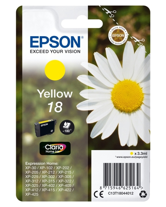 Epson Daisy Enpack gul 18 Claria Home-bläck i gruppen Datautstyr / Skrivere og tilbehør / Blekk og toner / Blekkpatroner / Epson hos TP E-commerce Nordic AB (A14063)
