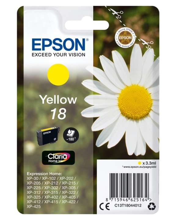 Epson Daisy Enkeltpakke gul 18 Claria Home blekk i gruppen Datautstyr / Skrivere og tilbehør / Blekk og toner / Blekkpatroner / Epson hos TP E-commerce Nordic AB (A14063)