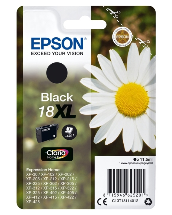 Epson Daisy Enpack svart 18XL Claria Home-bläck i gruppen Datautstyr / Skrivere og tilbehør / Blekk og toner / Blekkpatroner / Epson hos TP E-commerce Nordic AB (A14068)