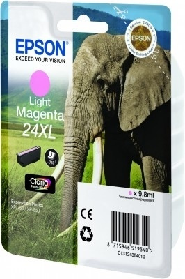 Epson Elephant Singlepack Light Magenta 24XL Claria Photo HD-blekk i gruppen Datautstyr / Skrivere og tilbehør / Blekk og toner / Blekkpatroner / Epson hos TP E-commerce Nordic AB (A14073)