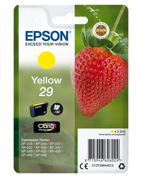 Epson Blekk C13T29844012 29 Gul Strawberry i gruppen Datautstyr / Skrivere og tilbehør / Blekk og toner / Blekkpatroner / Epson hos TP E-commerce Nordic AB (A14084)