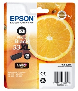Epson Oranges C13T33614010 blekkpatroner 1 stk Original Photo Black i gruppen Datautstyr / Skrivere og tilbehør / Blekk og toner / Blekkpatroner / Epson hos TP E-commerce Nordic AB (A14100)