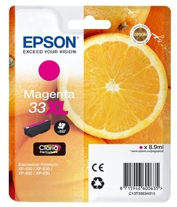 Epson Oranges C13T33634010 blekkpatroner 1 stk Original Magenta i gruppen Datautstyr / Skrivere og tilbehør / Blekk og toner / Blekkpatroner / Epson hos TP E-commerce Nordic AB (A14102)
