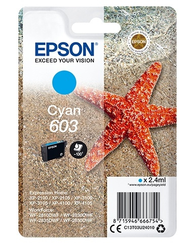 Epson Enkeltpakke Cyan 603-blekk i gruppen Datautstyr / Skrivere og tilbehør / Blekk og toner / Blekkpatroner / Epson hos TP E-commerce Nordic AB (A14118)