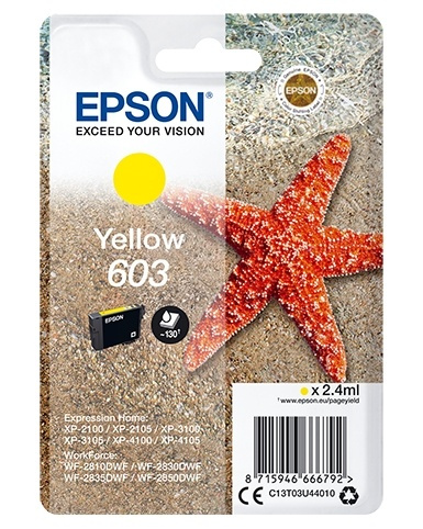 Epson Singlepack Yellow 603-blekk i gruppen Datautstyr / Skrivere og tilbehør / Blekk og toner / Blekkpatroner / Epson hos TP E-commerce Nordic AB (A14119)