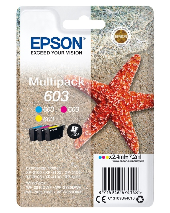 Epson Multipack 3-colours 603 Ink i gruppen Datautstyr / Skrivere og tilbehør / Blekk og toner / Blekkpatroner / Epson hos TP E-commerce Nordic AB (A14121)