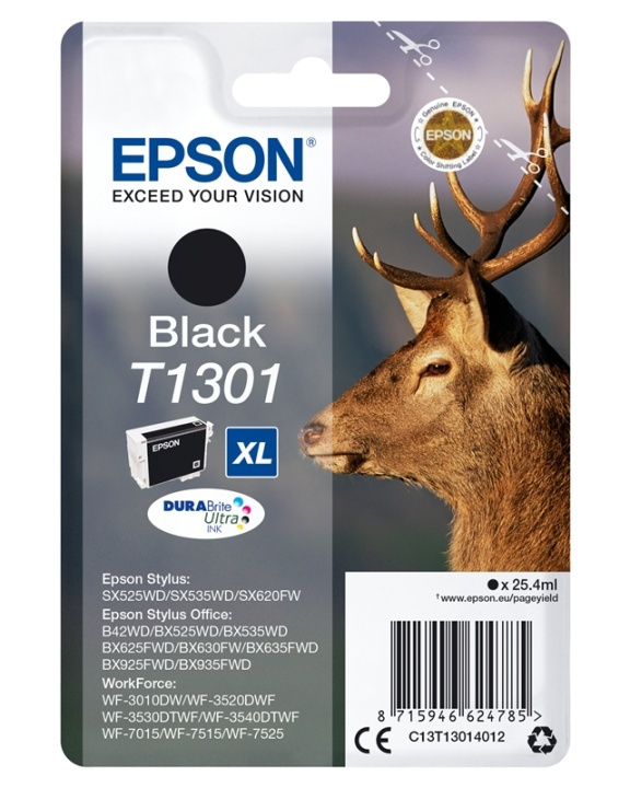 Epson Stag Enkeltpakke svart T1301 DURABrite Ultra-blekk i gruppen Datautstyr / Skrivere og tilbehør / Blekk og toner / Blekkpatroner / Epson hos TP E-commerce Nordic AB (A14138)