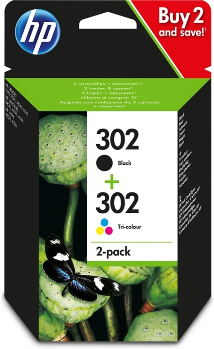 HP 302 blekkpatroner Original Standard Yield Black, Cyan, Magenta, Yellow i gruppen Datautstyr / Skrivere og tilbehør / Blekk og toner / Blekkpatroner / HP hos TP E-commerce Nordic AB (A14158)