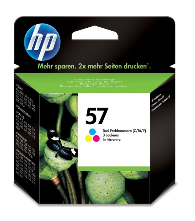 HP 57 CMY bläckpatroner 1 styck Original Cyan, Magenta, Gul i gruppen Datautstyr / Skrivere og tilbehør / Blekk og toner / Blekkpatroner / HP hos TP E-commerce Nordic AB (A14175)